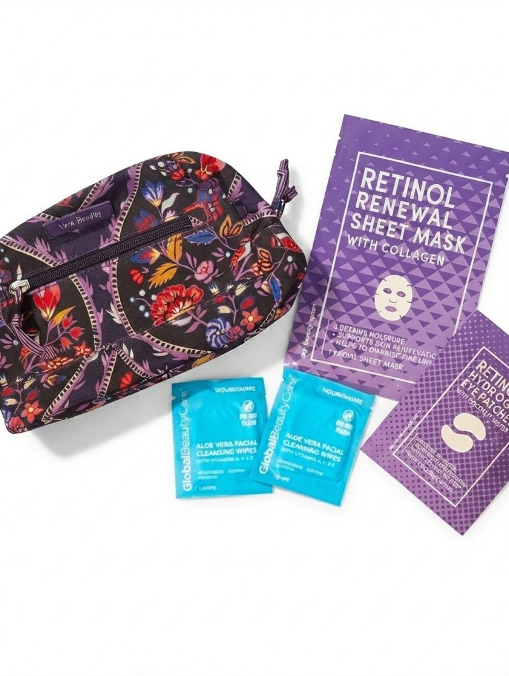 Vera Bradley NWOT Foxwood Cosmetic Pouch And Skincare Accessories